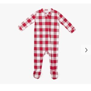 Pottery Barn Kids Holiday Silky Tencel Check Baby Pajama size 9- 12 mo. NWT